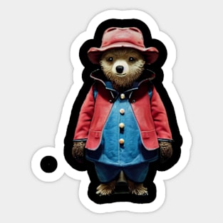 Paddington Bear in Red & Blue coat Sticker